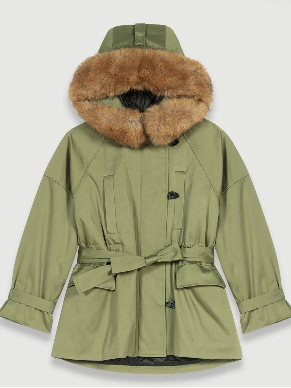Maje Hooded Parka Olive Green size S US / 36 France